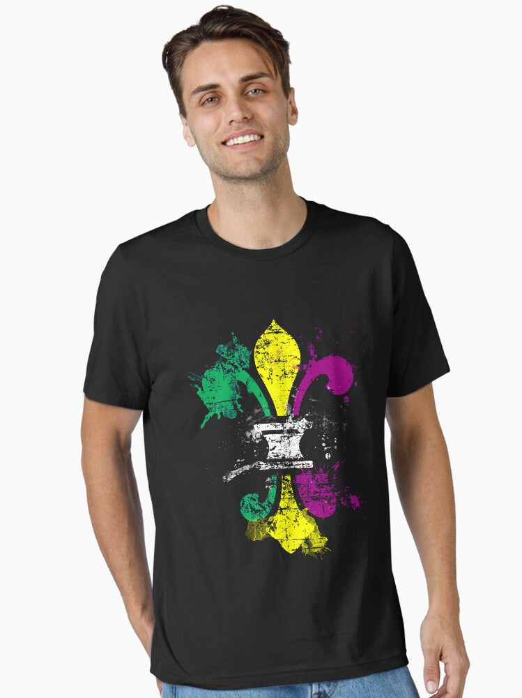 Men S Mardi Gras Fleur De Lis 2017 New Orleans Distressed Essential T Shirt T Shirt Limited Vibe