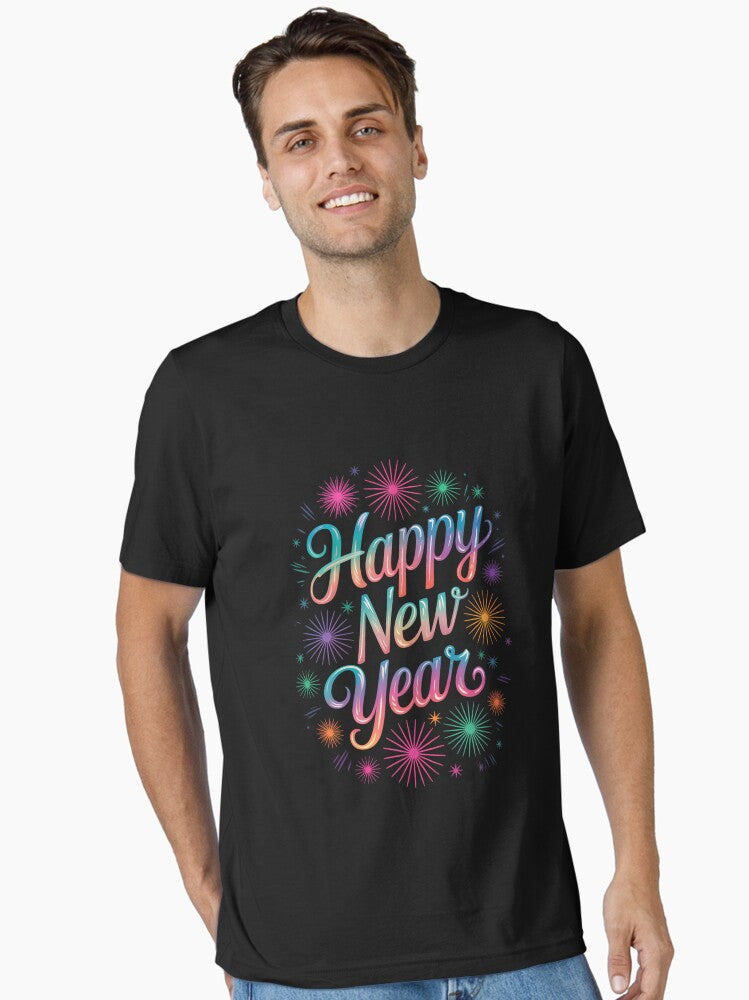Happy New Year 2026 Fireworks Essential T-Shirt | Premium Unisex T-Shirt, Trending Graphic Tee