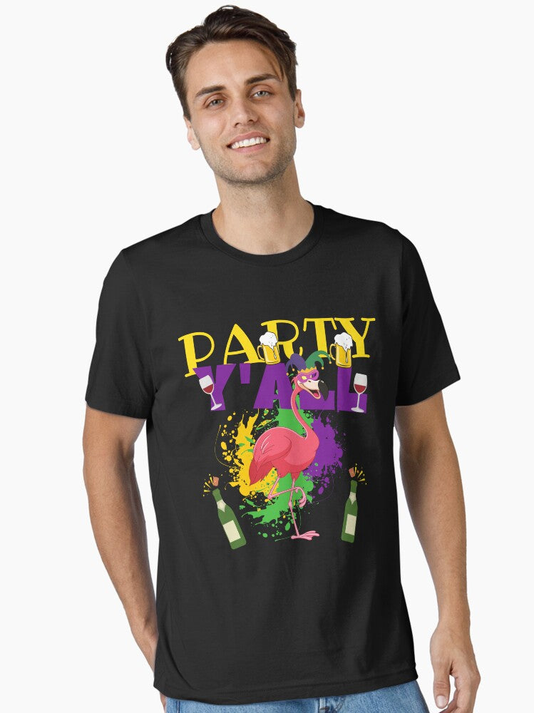 Funny Mardi Gras Flamingo Costume Essential T Shirt T Shirt Limited Vibe
