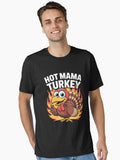 Thanksgiving Hot Mama Turkey Matching Pajama Essential T-Shirt | Premium Unisex T-Shirt, Trending Graphic Tee