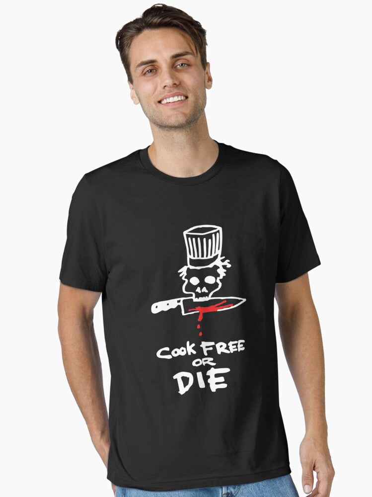 BEST SELLER Bourdain - Cook Free Or Die Merchandise Essential T-Shirt Essential T-Shirt | Premium Unisex T-Shirt, Trending Graphic Tee