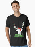 Merry Hunting Xmas With Cool Hunter Dad Hunting Reindeer Lovers T-Shirt
