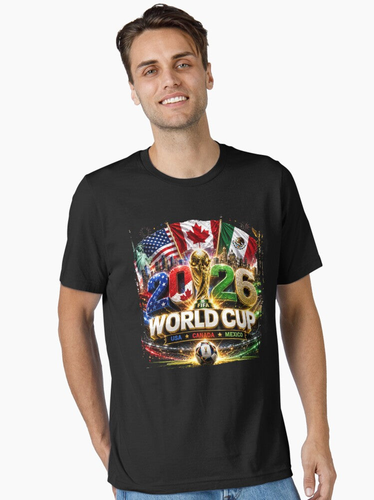 World 2026 Cup USA Canada Mexico Soccer Fan Essential T-Shirt