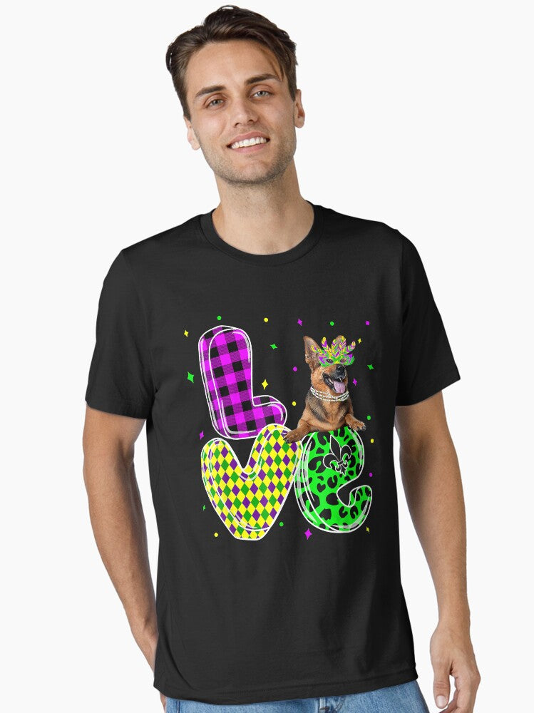 Plaid Leopard Love Mardi Gras German Shepherd Dog Essential T Shirt T Shirt Cute Design