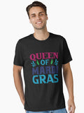 Queen Of Mardi Gras Mardi Gras Queen Crown Festival Carnivals Mardi Gras Peace Love Mardi Gras Funny Mardi Gras T Shirt