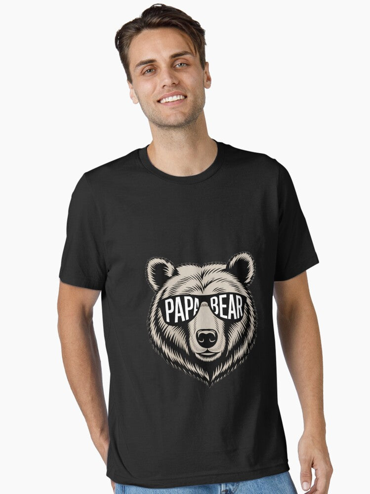 Mens Papa Bear Face Sunglasses Papa Bear Lover Father's Day Essential T-Shirt | Graphic T-Shirt for Unisex