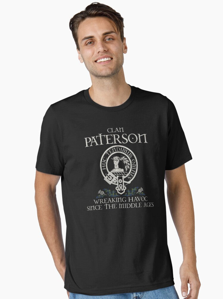 Clan Paterson crest Scottish surname tartan Thistle vintage Essential T-Shirt | Premium Unisex T-Shirt, Trending Graphic Tee
