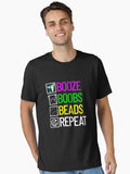 Booze Boobs Beads Repeat Funny Mardi Gras Gear Essential T Shirt T Shirt Everyday Wear