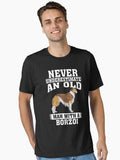 Never Underestimate an Old Man With Borzoi T-Shirt