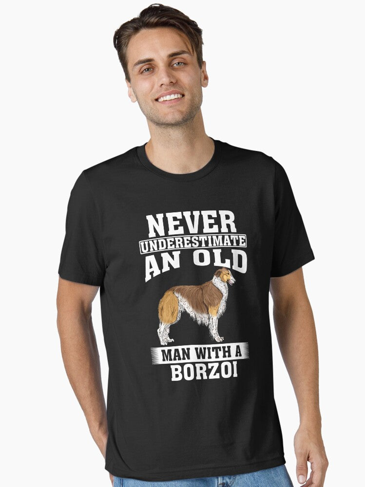 Never Underestimate an Old Man With Borzoi T-Shirt