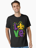 Mardi Gras Lovers Love Mardi Gras Glitter Letters Mardi Gras Peace Love Mardi Gras Funny Mardi Gras Parade Mardi T Shirt