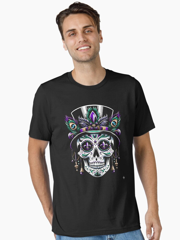 Mardi Gras Sugar Skull Art Purple Gold Carnival Skull Essential T Shirt T Shirt Minimal Style