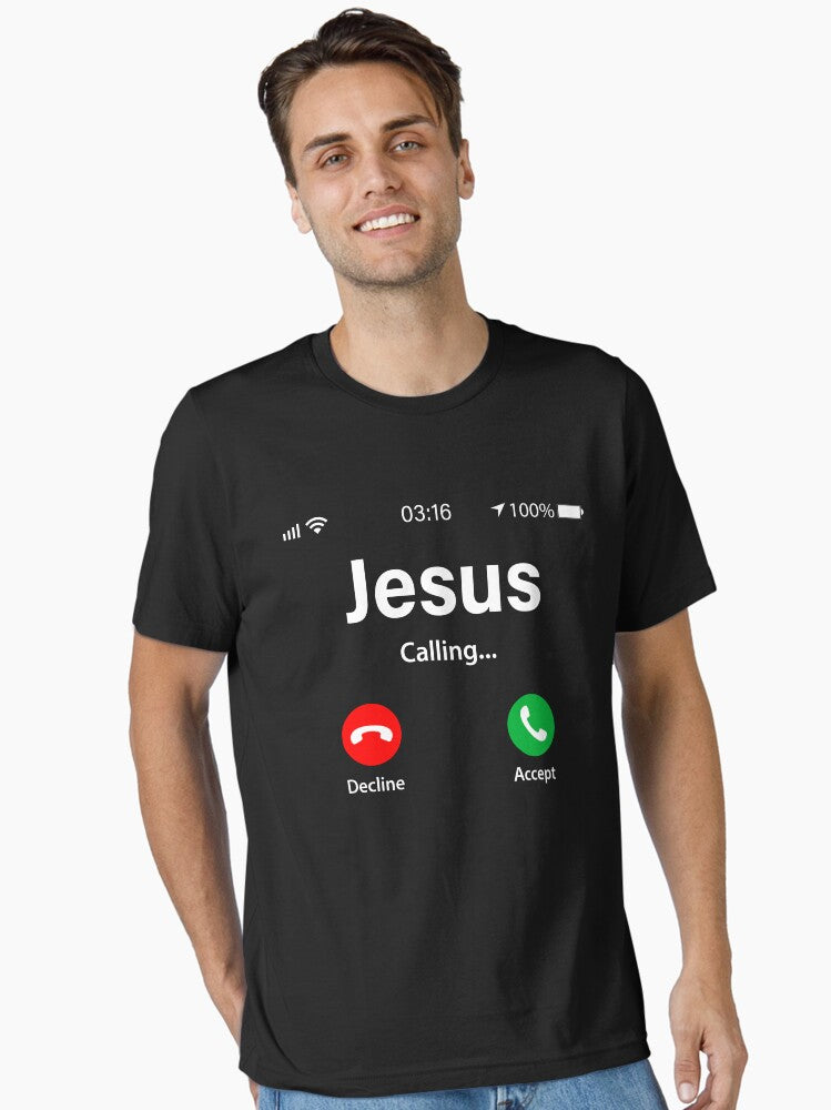 Jesus Calling Shirt - Funny Jesus Phone Christian T-Shirt Essential T-Shirt | Graphic T-Shirt for Unisex