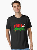Team Naughty Matching Couples Christmas Pajamas Essential T-Shirt | Premium Unisex T-Shirt, Trending Graphic Tee