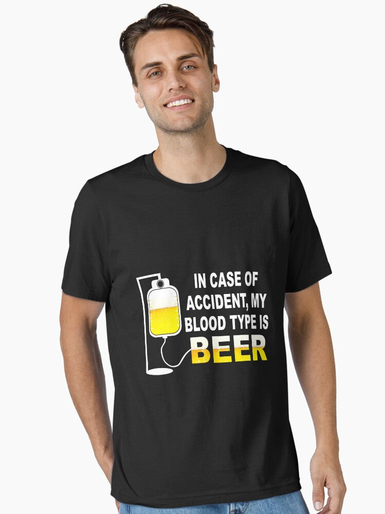 In case of accident My blood type is BEER Essential T-Shirt | Graphic T-Shirt for Unisex