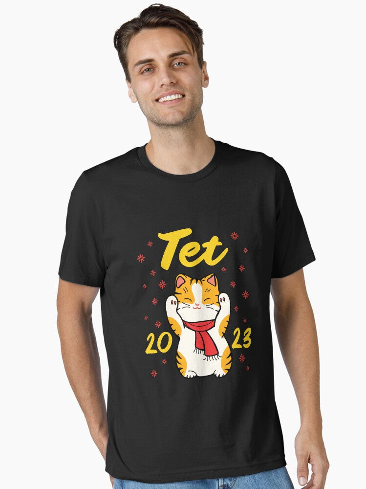 Vietnamese New Year Tet 2023 Cat Kawaii Lunar Calendar Essential T-Shirt | Premium Unisex T-Shirt, Trending Graphic Tee