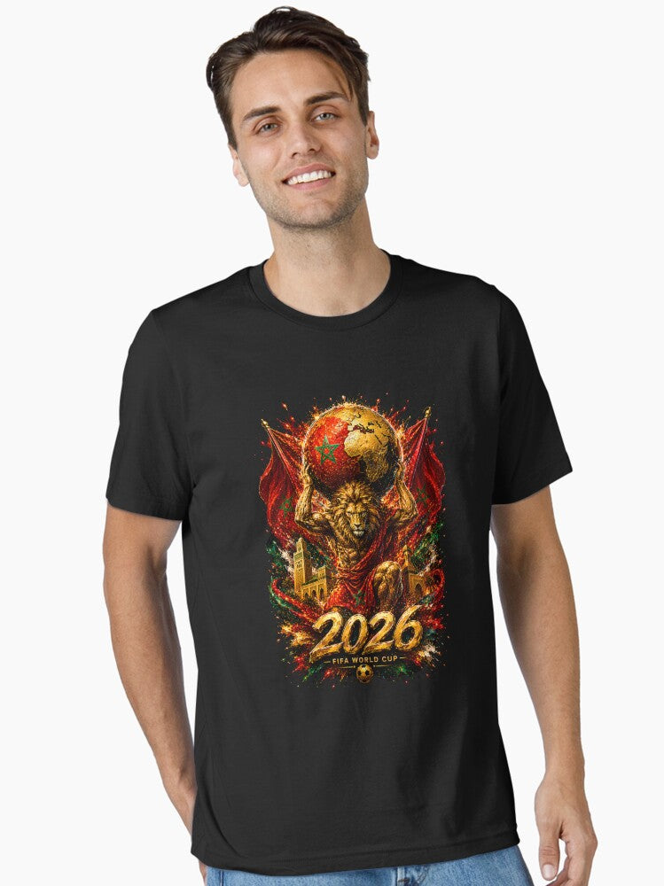 World Cup 2026 Morocco Atlas Lion Poster | Moroccan Football Pride Art Essential T-Shirt