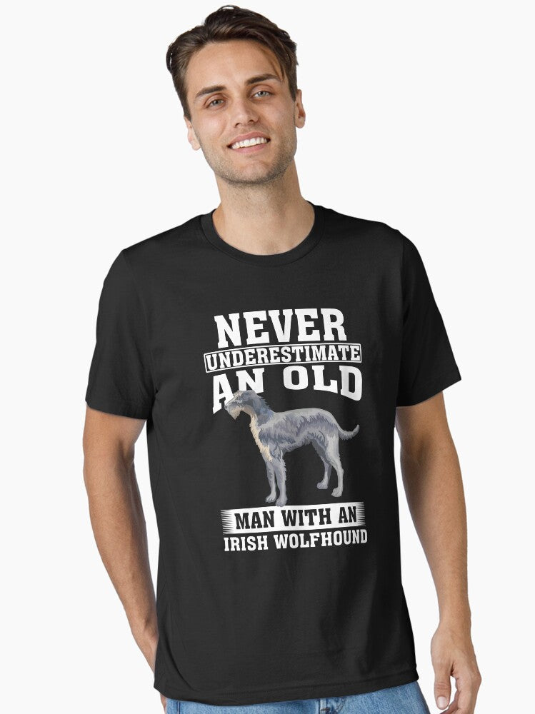Never Underestimate an Old Man With Irish Wolfhound T-Shirt