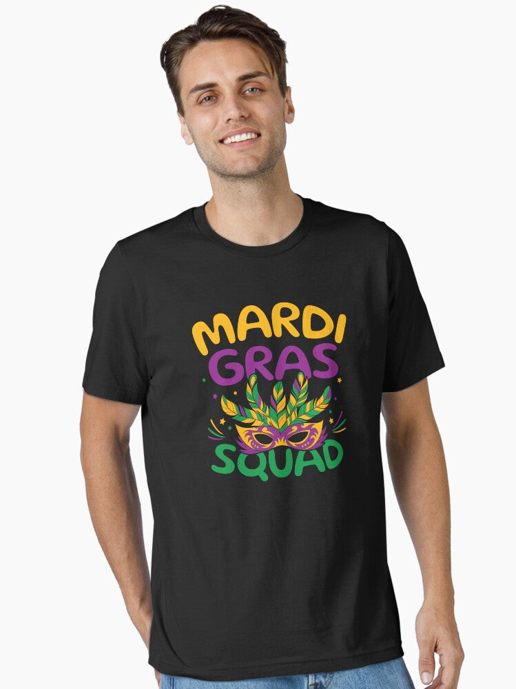 Funny Carnival Mask Beads Parade Mardi Gras Squad Essential T Shirt T Shirt Limited Vibe