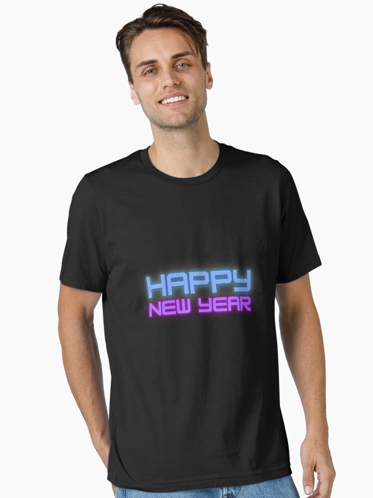 Happy New Year Neon Gamer Style Essential T-Shirt | Premium Unisex T-Shirt, Trending Graphic Tee