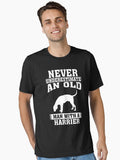 Never Underestimate an Old Man With Harrier T-Shirt