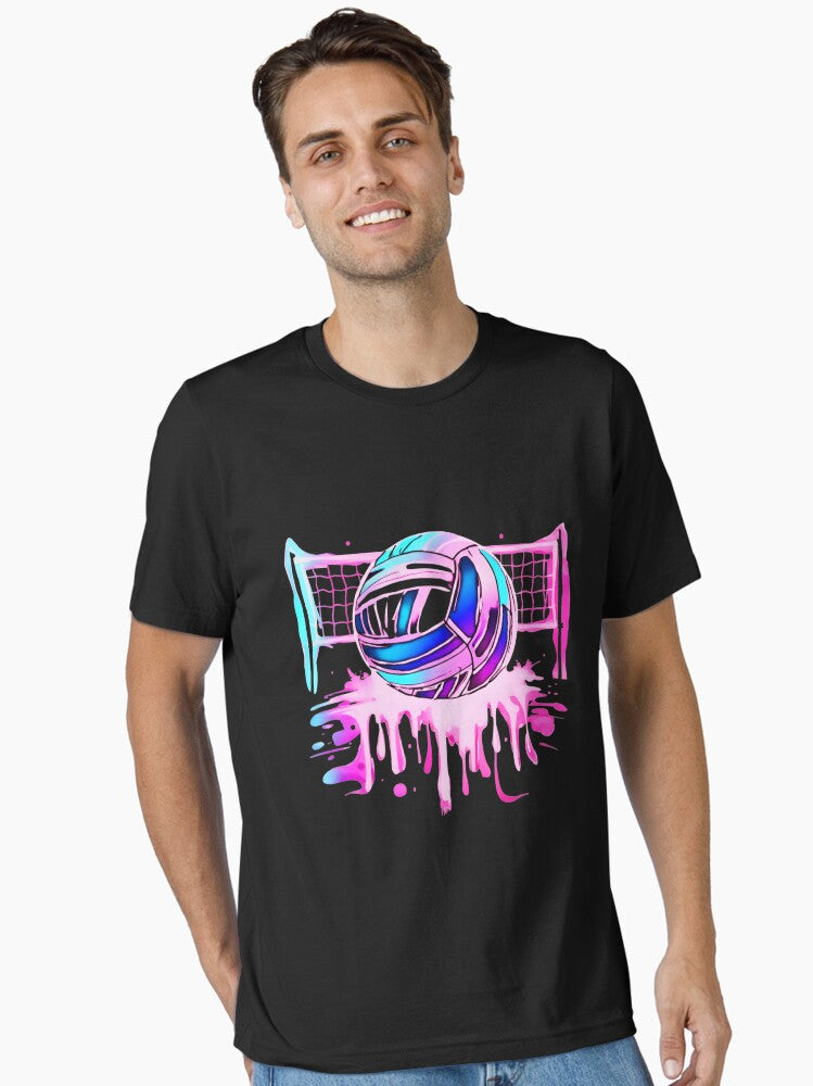 Neon Drip Volleyball Art Tee Essential T-Shirt | Graphic T-Shirt for Unisex