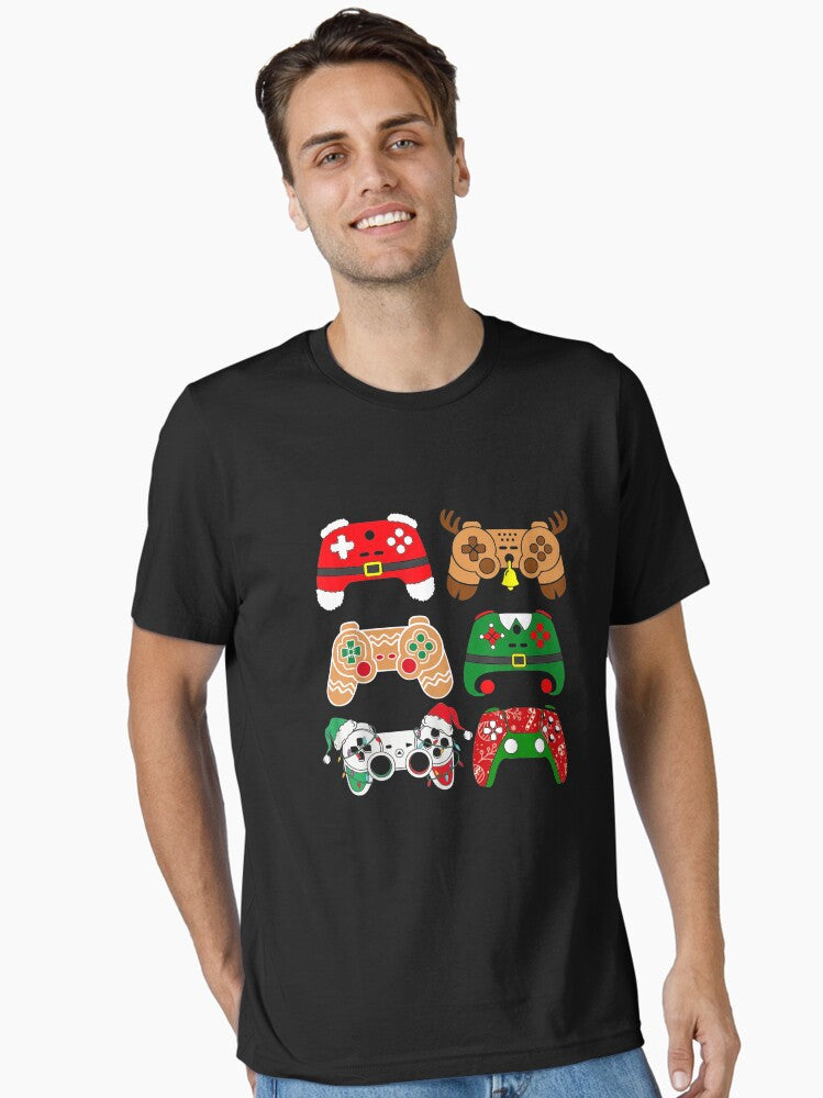 Video Game Controller Christmas Santa Hat Gamer Boys Kids T-Shirt Essential T-Shirt | Premium Unisex T-Shirt, Trending Graphic Tee
