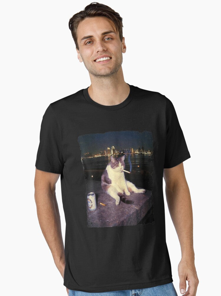 Smoking Cool Cat Essential T-Shirt | Graphic T-Shirt for Unisex