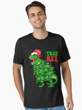 Christmas Dinosaur Tree Rex Pajamas Xmas Christmas Lights Essential T-Shirt | Premium Unisex T-Shirt, Trending Graphic Tee