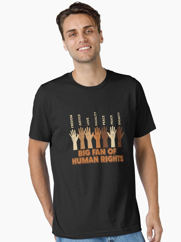 Big Fan Of Human Rights Diversity Equality Peace Retro Graphic Essential T Shirt T Shirt Cute Design