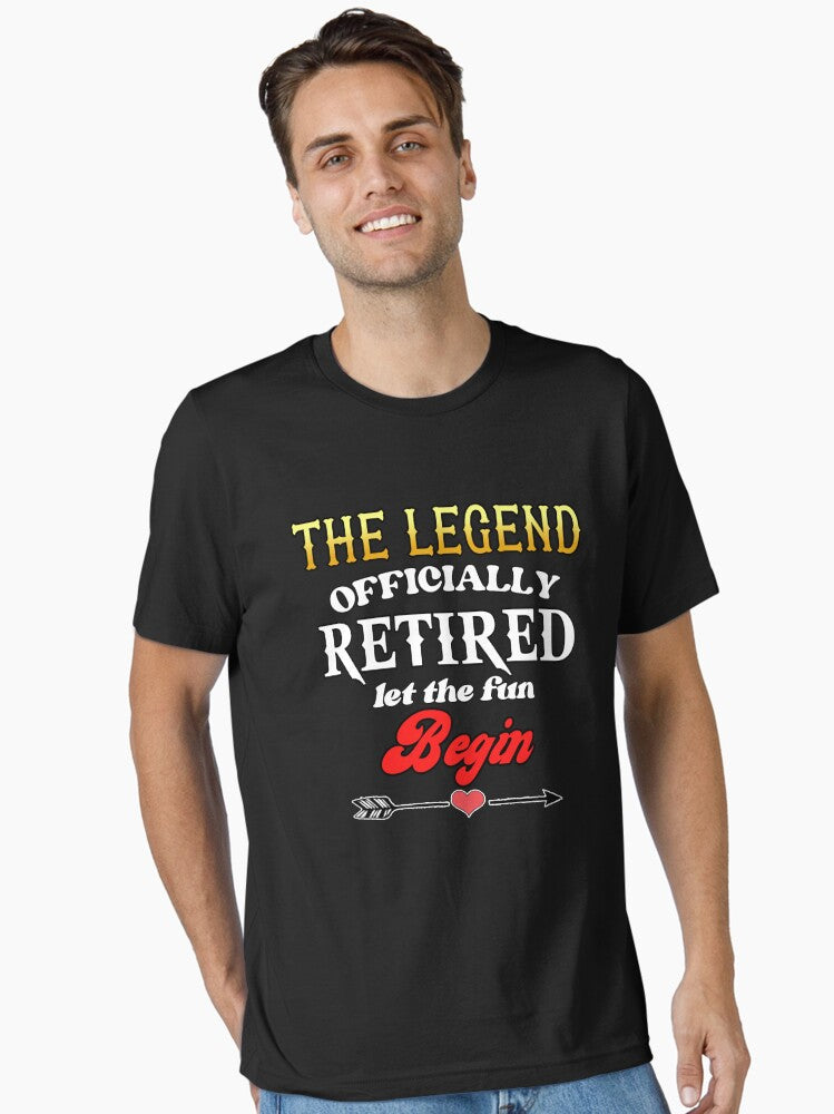 The Legend Officially Retired Let the Fun Begin Funny Retired Grandparents Grandpa T-Shirt