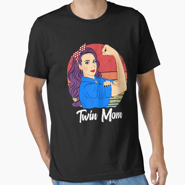 Twin Mom Vintage Mother’s Day Retro Sunset Mom Essential T-Shirt for Sale by ZNOVANNA