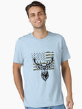 American Flag Deer Hunting USA Hunt Vintage Design for Dad T-Shirt