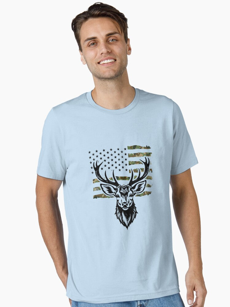 American Flag Deer Hunting USA Hunt Vintage Design for Dad T-Shirt