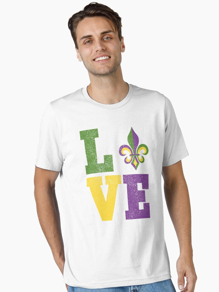 Mardi Gras Love Louisiana Crawfish Fleur De Lis Beads Crown Essential T Shirt T Shirt Gift Ready