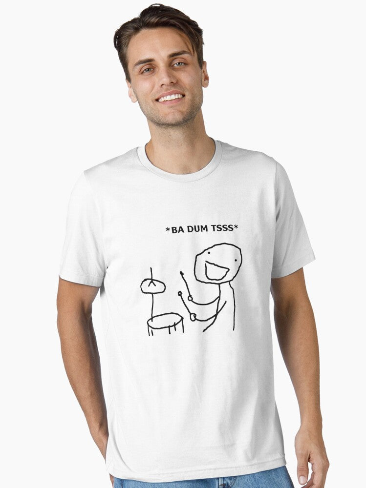 Ba Dum Tss Funny Drummer Design Drummer Gift Essential T-Shirt | Graphic T-Shirt for Unisex