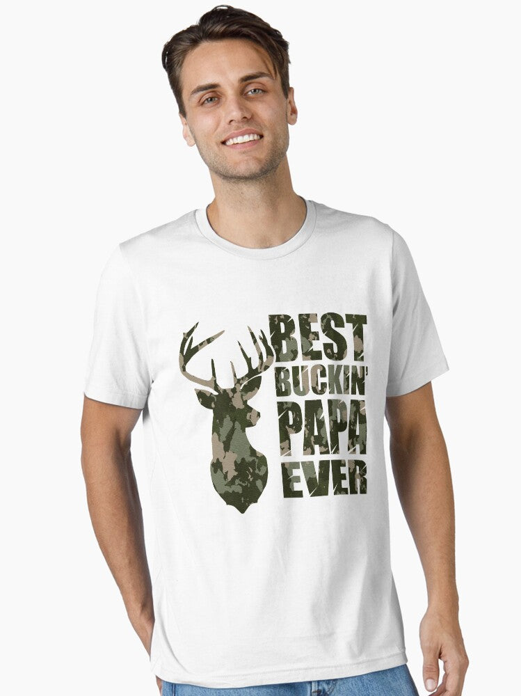 Best Buckin' Papa Ever - Camo T-Shirt