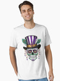 Mardi Gras Sugar Skull With Top Hat Purple Gold Skull Art Essential T Shirt T Shirt Gift Ready