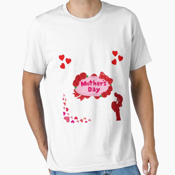 Mother’s Day Celebration – Hearts & Family Design Essential T-Shirt for Sale by Sajiikanaan