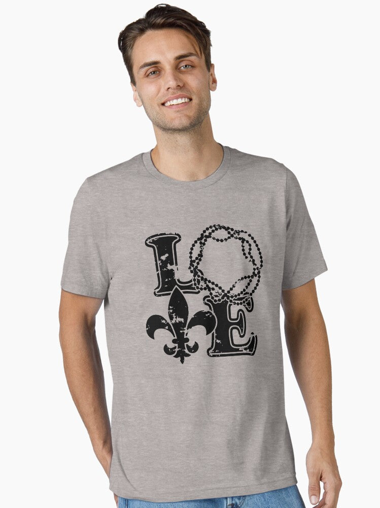 Vintage I Love Mardi Gras Fleur De Lis Distressed Essential T Shirt T Shirt Cute Design