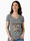 Sorry Going Hunting, Shirt for a Hunter, Love Hunting, Dear Hunting, Going Hunting, Dad Gift, - Hunting Fitted V-neck T-Shirt