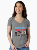 Boys Rule Girls Drool - Cute Unique and Cool Design Fitted V-Neck T-Shirt | Graphic T-Shirt for Unisex