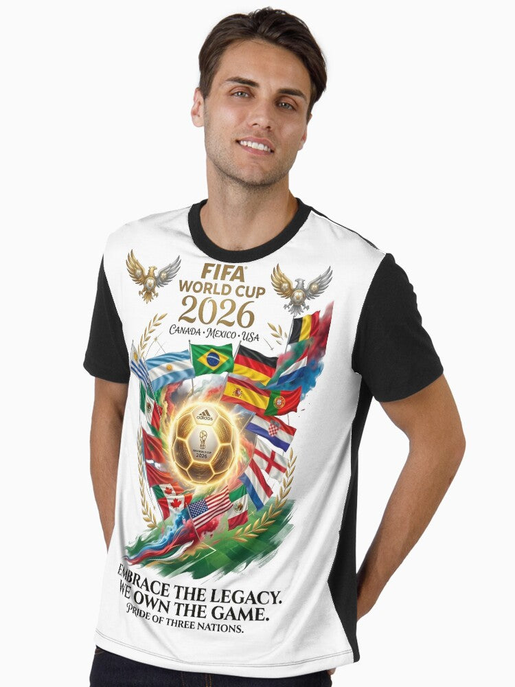 2026 World Cup USA Canada Mexico Trophy Graphic T-Shirt