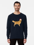 Golden Retriever Holiday Christmas Light Lightweight Sweatshirt