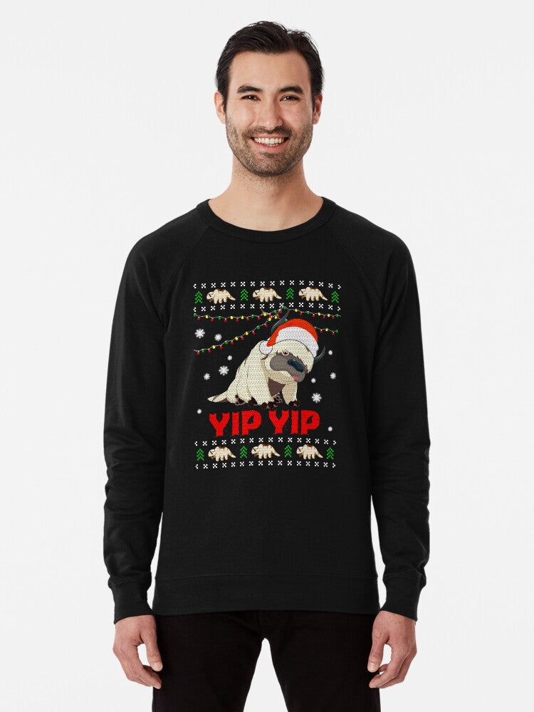 Appa Sky Bison yip yip Ugly Christmas Sweater Gifts For Men and Women, Gift Christmas Day Lightweight Sweatshirt