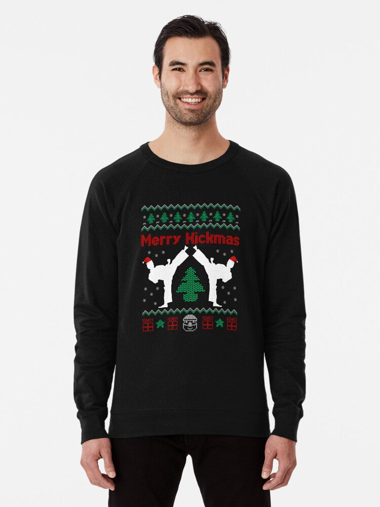 Karate Christmas Sweater Ugly Style Lightweight Sweatshirt