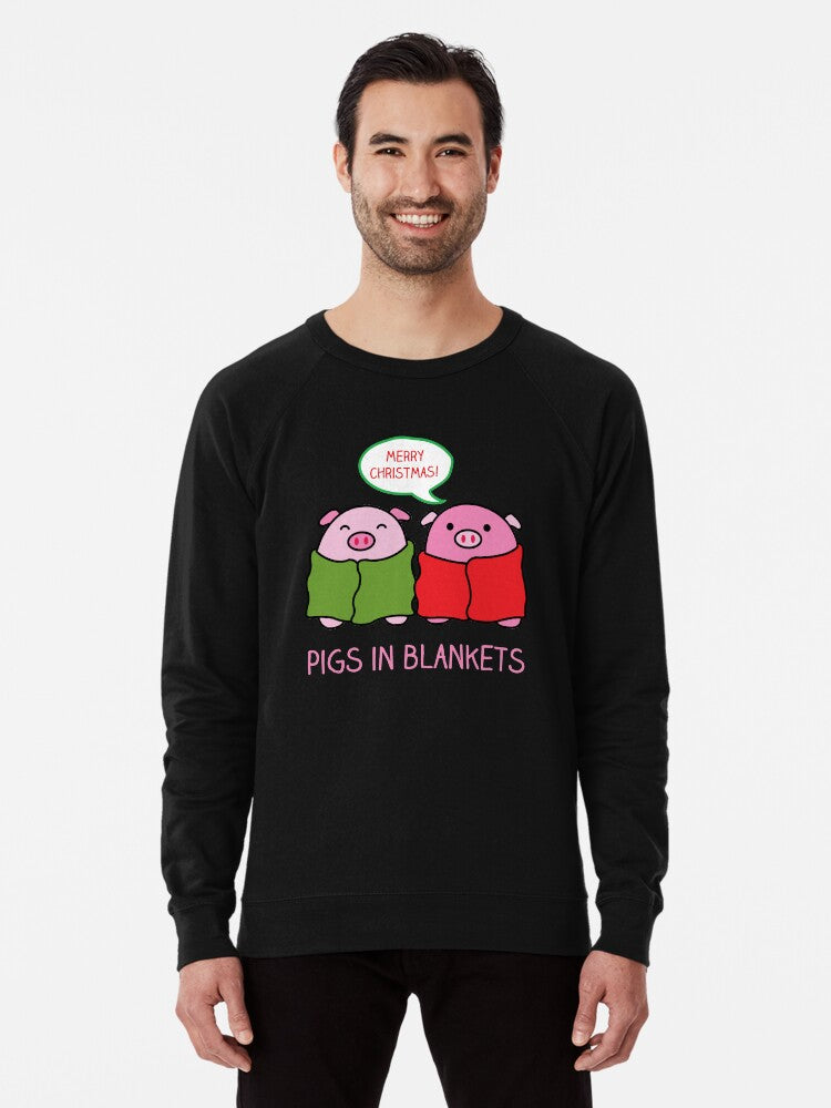 Pigs in blankets, Merry Christmas! Lightweight Sweatshirt