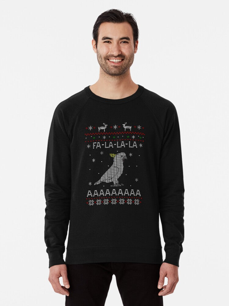 FA LA LA Ugly Christmas Sulphur Cockatoo Lightweight Sweatshirt