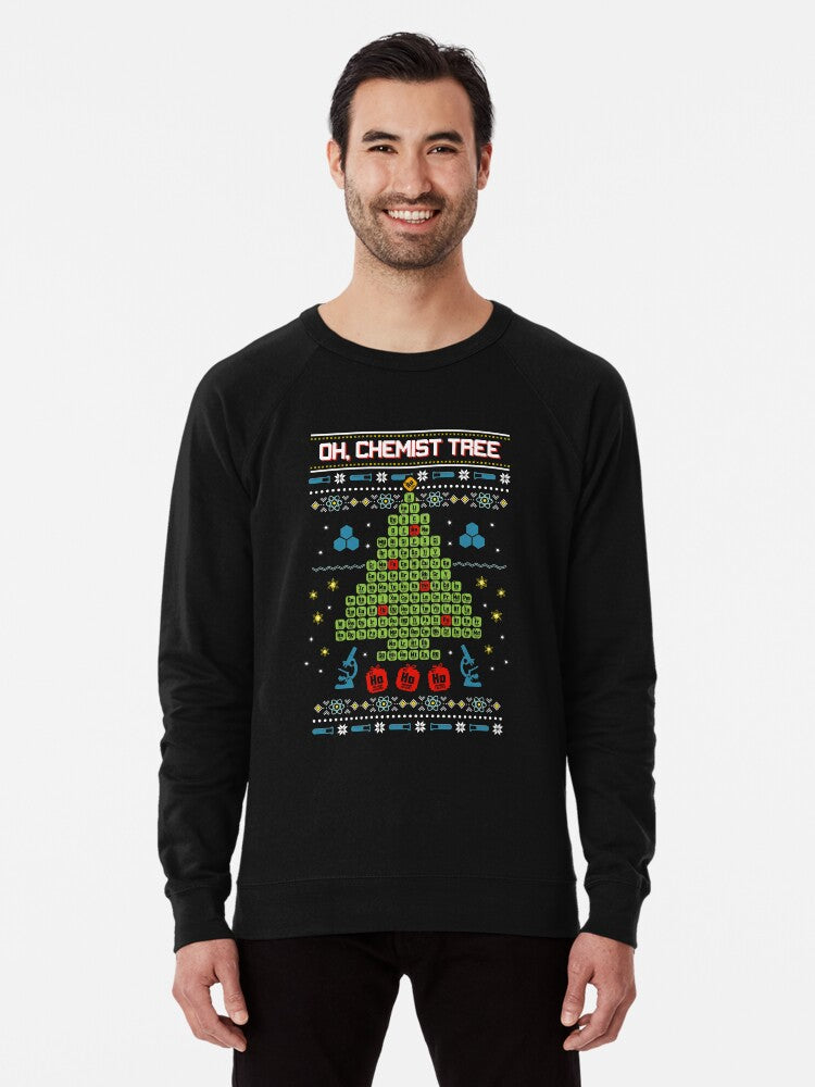 Oh Chemist Tree Ugly Christmas Sweatshirt Lightweight Sweatshirt