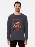 Funny Meowy Catmas Cat Christmas Tree Xmas Girls Boys Funny Santa Lightweight Sweatshirt